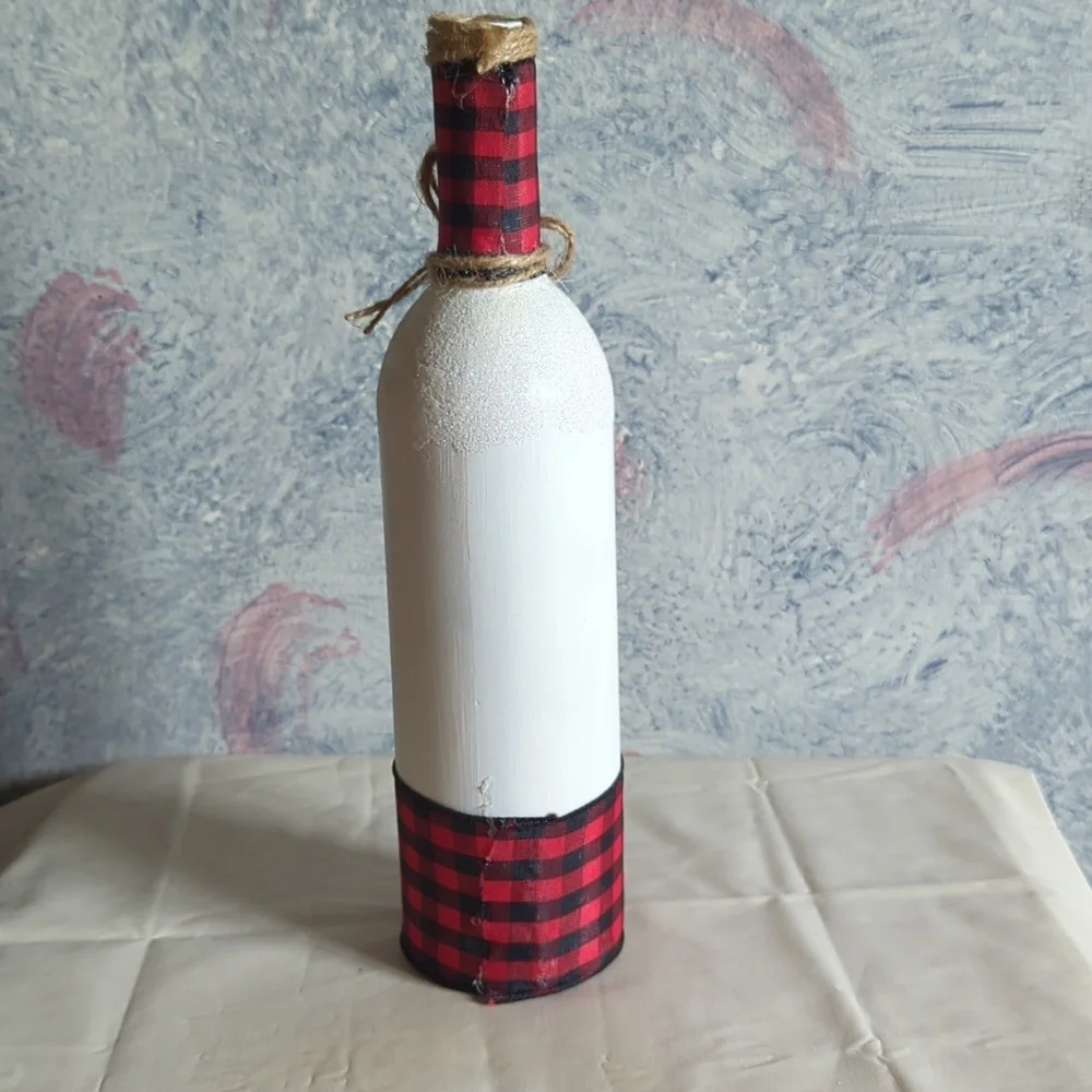 Custom decorated Christmas Wine Bottle
